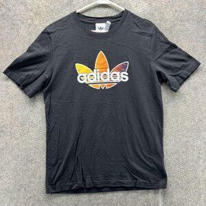 Adidas Shirt Mens Small Black Trefoil Gradient Logo Graphic Tee Originals Casual